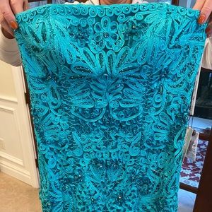 Sue Wong Teal cocktail dress never worn